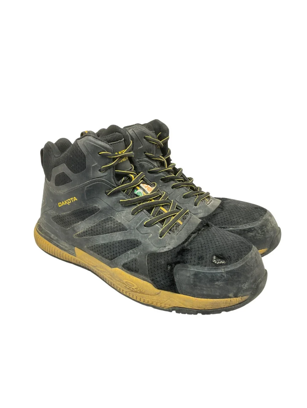 Dakota Men's Mid-Cut CTCP Athletic Safety Shoes 3822 Black/Yellow Size 12M